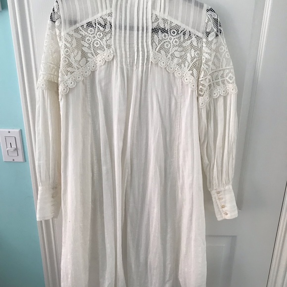 Anthropologie feather bone white lace shirt size xsmall - Picture 6 of 8